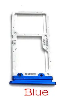 Blue 10 шт./партия, держатель лотка для sim-карты для Xiaomi Mi CC9 CC 9 Запасная часть - Цвет: Blue