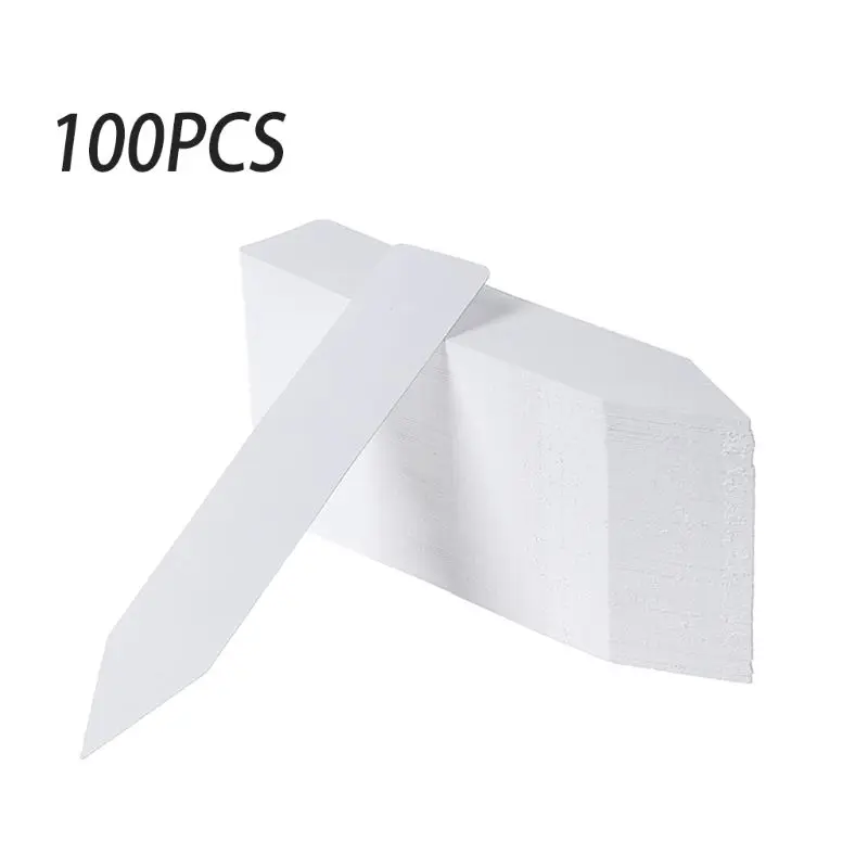 Белый 100pcs Plastic Plant Labels Mark Flower Tag Garden Ornaments Gardening Label Nursery Flower Tag - Цвет: Белый