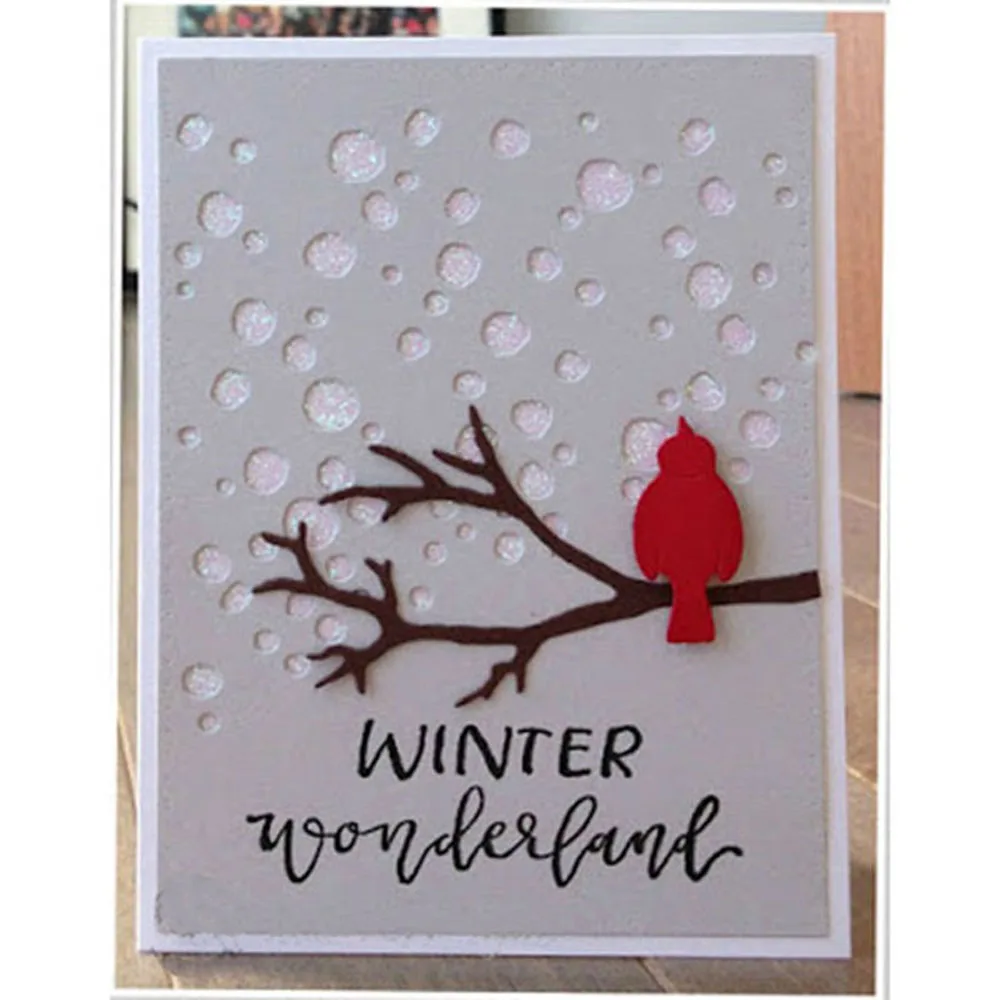 Chegada nova neve aves ramo de corte metal dados 3d diy Скрапбукинг carbono afiada artesanato morrer cartыes convite