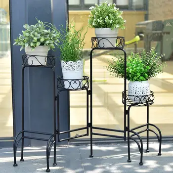 

Costway 4 IN 1 Heavy Duty Metal Flower Pot Rack Plant Display Stand Shelf Holder Garden