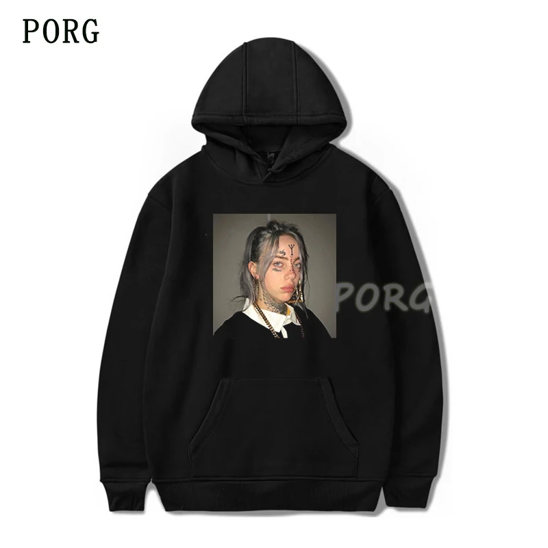 

Billie Eilish Music Vintage Long Hoodie Music Sudaderas Hombre for Men/Women New 2019 Men Women Cool Hooded Sweater Hot Sale