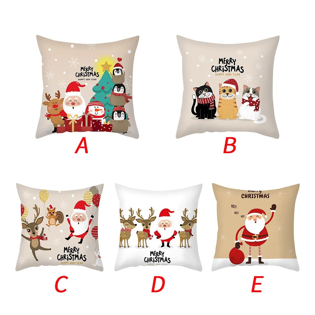 

2019 Home Nordic Style Gold Merry Christmas Pillow Cases Nordic Sofa Cushion Cover Home Decoration dropshipping #1022