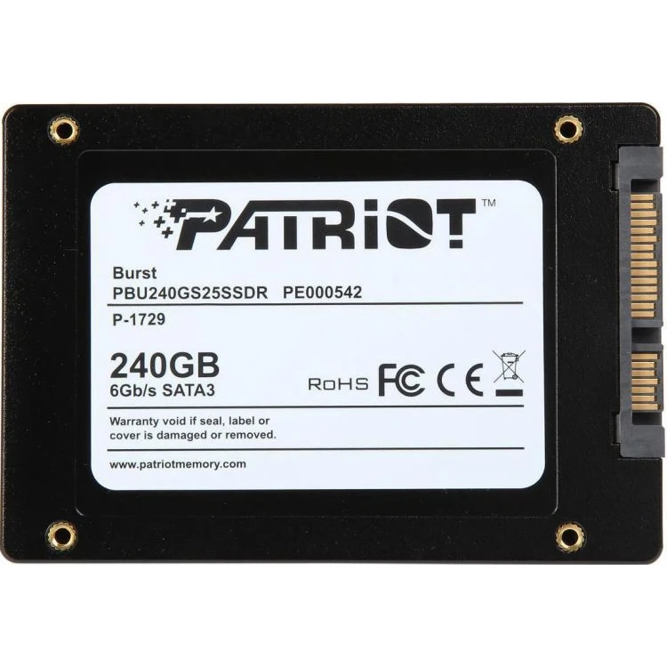 Твердотельный накопитель Patriot Burst PBU240GS25SSDR SSD 2.5&quot 240GB SATA III|Внутренние