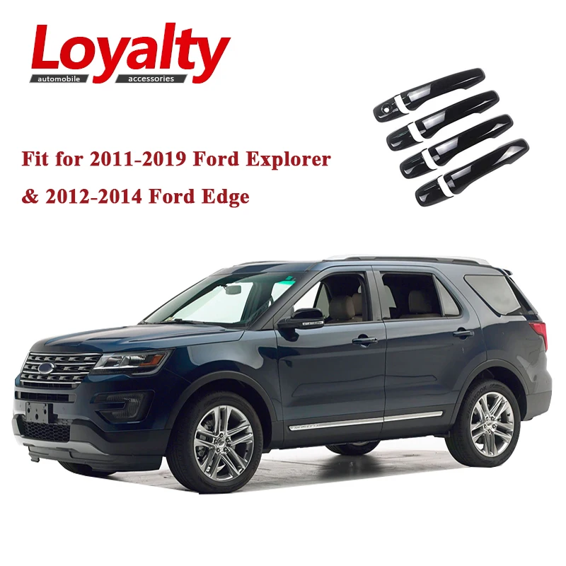 

Loyalty Door Handle Gloss Black For 2011-2019 Ford Explorer ABS Chrome Car Styling Auto Accessories