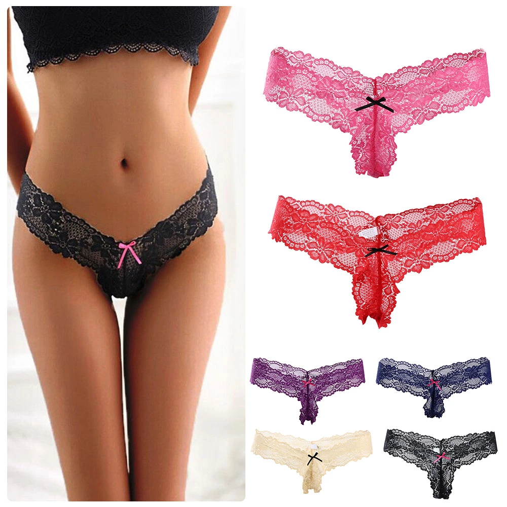 Womens Lace Sheer Panties Briefs G-string Thongs Underwear Knickers Nightwear US