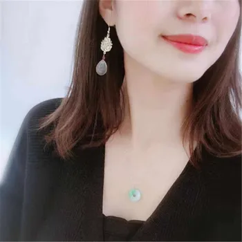 

ECHSUN jade earrings for women earings kolczyki damskie pendientes mujer 14K gold 925 silver jewelry handmade wholesale on sale