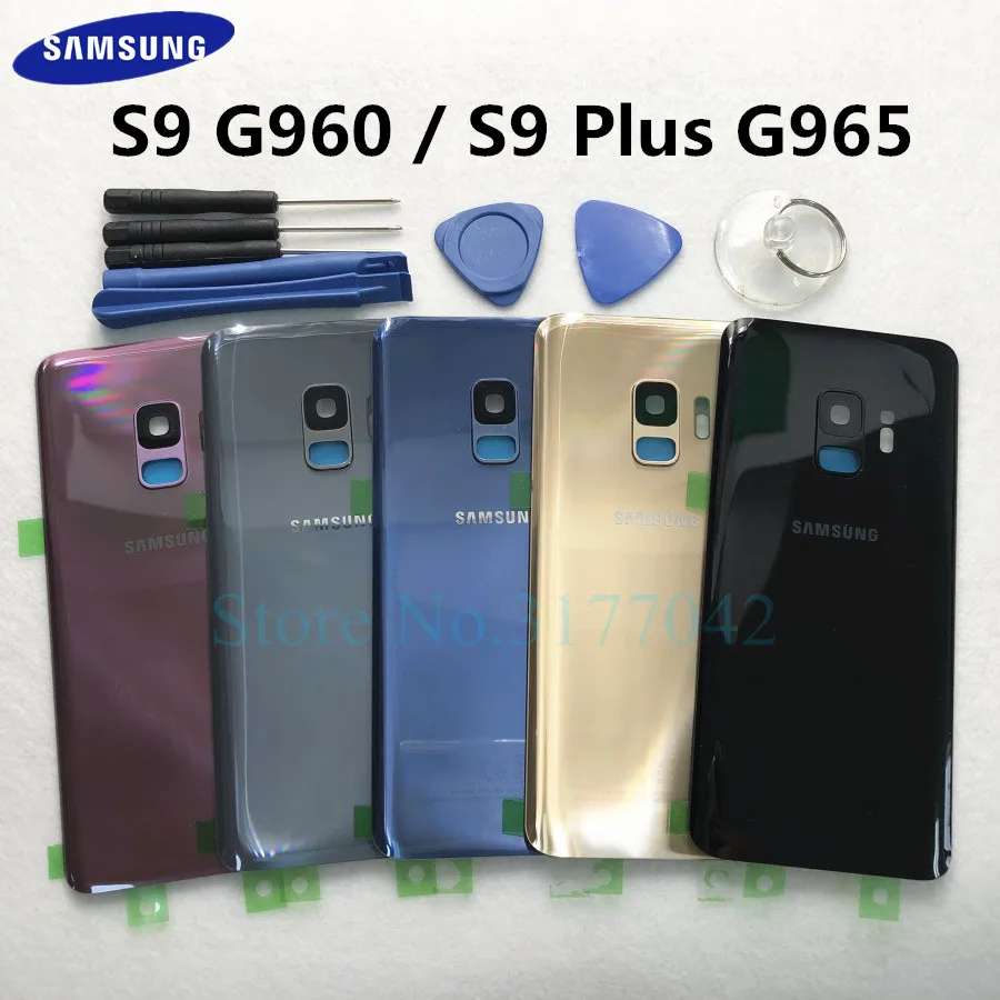 

For SAMSUNG S9 Battery Cover Back Glass Cover+Camera Lens For SAMSUNG GALAXY S9 PLus Battery Cover Rear Door Housing Panel Case