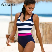 Rinabe, полосатый купальник, бикини, высокая талия, для похудения, купальник для женщин, купальный костюм, женский цельный костюм, монокини, XL