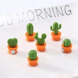 Set of 6 Cute 3D Succulent Cactus Fridge Magnets for Home and Kitchen Decor (Orange)