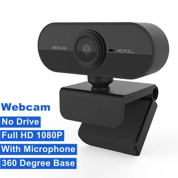 

Webcam 1080P Full HD Web Camera For Computer video Meeting Class web cam With Microphone 360 Degree Adjust USB Webcam No Drive