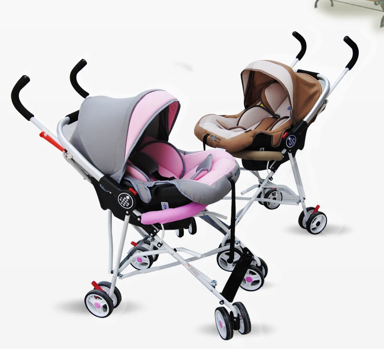 Portable Infant Baby Sleeping Basket Newborn Cradle Car Safety Seat Baby Stroller 2 In 1 Folding Travel System Pram Pushchair