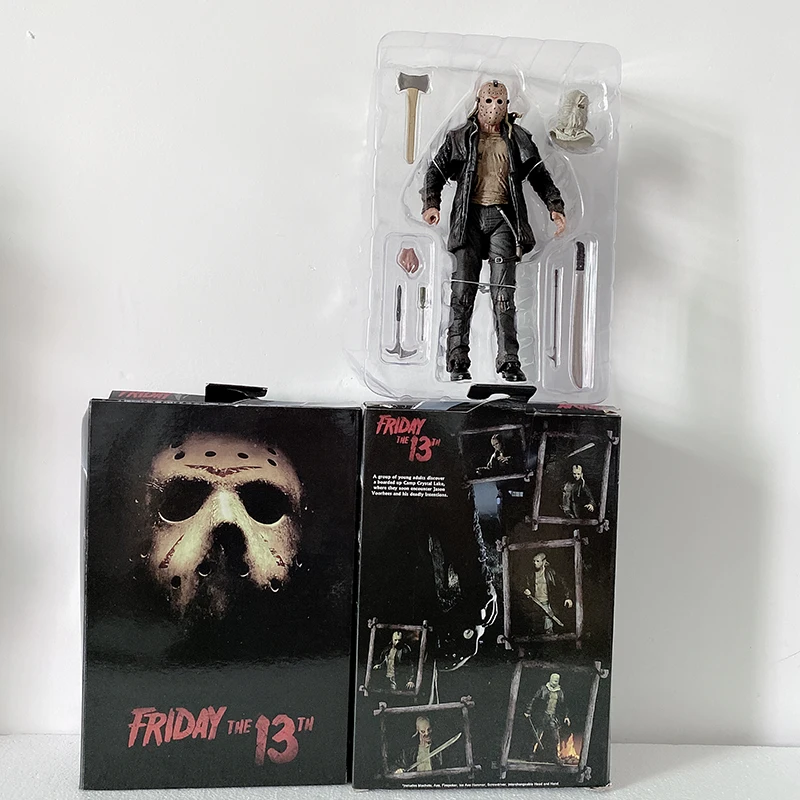 F with box NECA The 13th Friday Джейсон, Фредди Крюгер Leatherface бензопила Джон Карпентер Майкл Майерс это Pennywise Джокер фигурка - Цвет: F with box