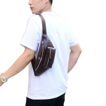 

2020 Men PU Leather Business Waist Pack Wallet Phone Pouch Belt Bag Zipper Purse Bag