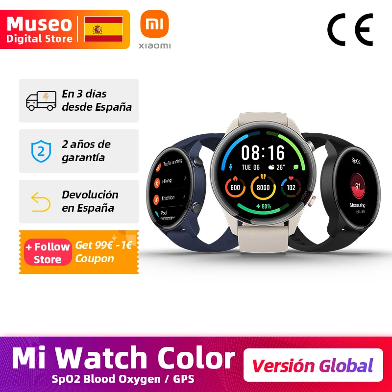Умные часы Xiaomi Mi с цветным дисплеем GPS Bluetooth 5 0 пульсометром и монитором сна |