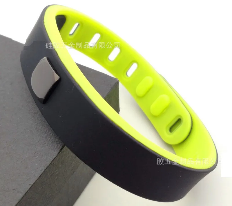 

New arrival double color energy silicone wristband germanium titanium balance bracelet negative ion sports bangle