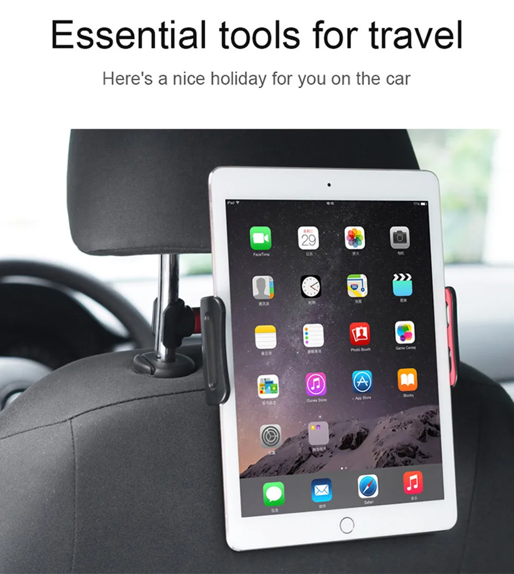2 x Universal in Car Seat Tablet Headrest Holder iPad /& Samsung Tab 7 to 11/"