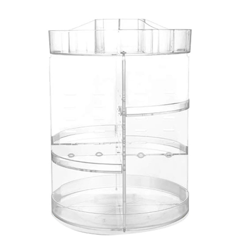360 Degree Rotating Makeup OrganizerLarge Capacity & Adjustable Multi-Function Cosmetic Storage Box