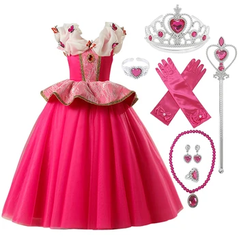 

2020 New Snow Queen Elsa Dress Girls Summer Dress Princess Anna Cosplay Costume Dresses For Girl Princess Vestidos Menina