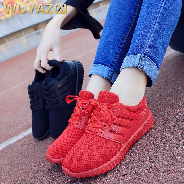 Couple Sports-Shoes Running New-Fashion Ladies Mens WUYAZQI with The Same Red Women
