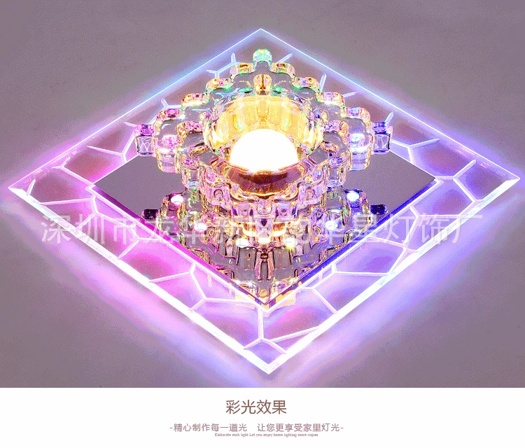 LED Corridor Aisle Lights Embedded Party Grille Ceiling Light Ceiling Spotlights Openings 5678 Centimeters Crystal Lamp