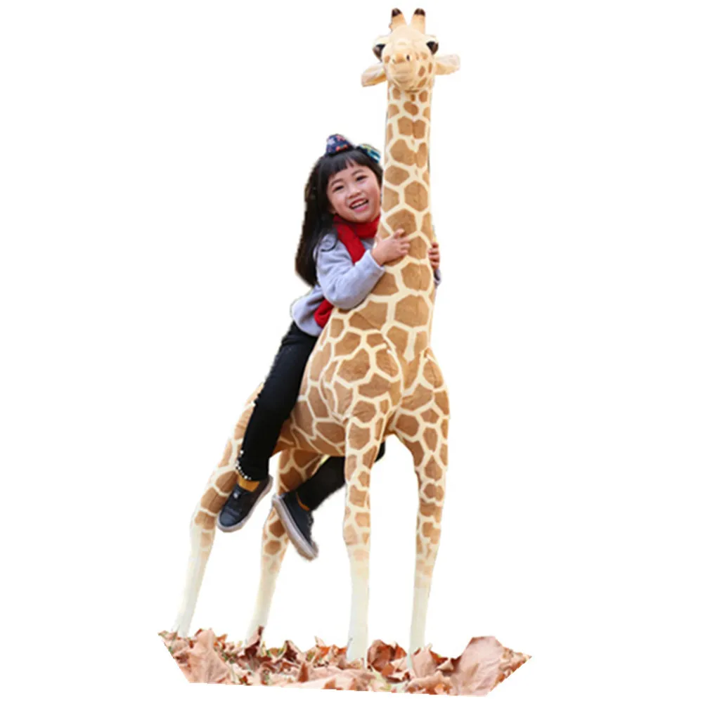 

Fancytrader 63'' Biggest Giraffe Plush Toy Giant Stuffed Simulation Animal Giraffe Doll for Kids Gift Home Deco 160cm 3 Sizes