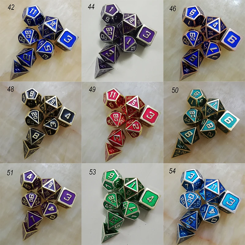 Многогранные наборы rpg dnd d20 10 8 12 металлические игральные кости и драконы