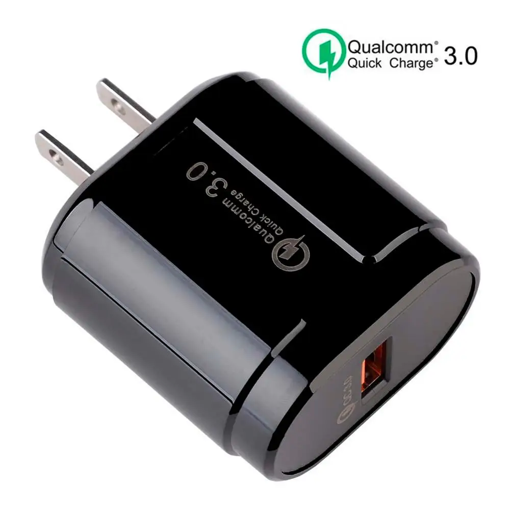 

Quick Charge 3.0 Mobile Phone USB Charger for iPhone Samsung Huawei Xiaomi 18W EU us Plug Wall Charger Adapter QC3.0 For s8 s9