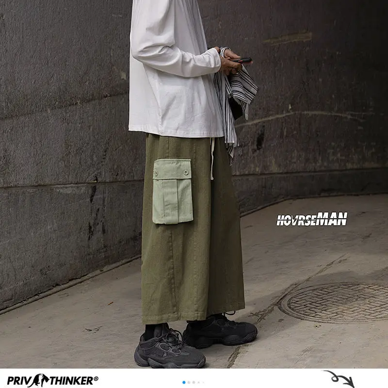 Privathinker Men's Solid Color Pocket Cargo Pants Man Loose Trousers Korean Style New Fashion Streetwear Male Oversized Pants Privathinker Men's Solid Color Pocket Cargo Pants Man Loose Trousers Korean Style New Fashion Streetwear Male Oversized Pants