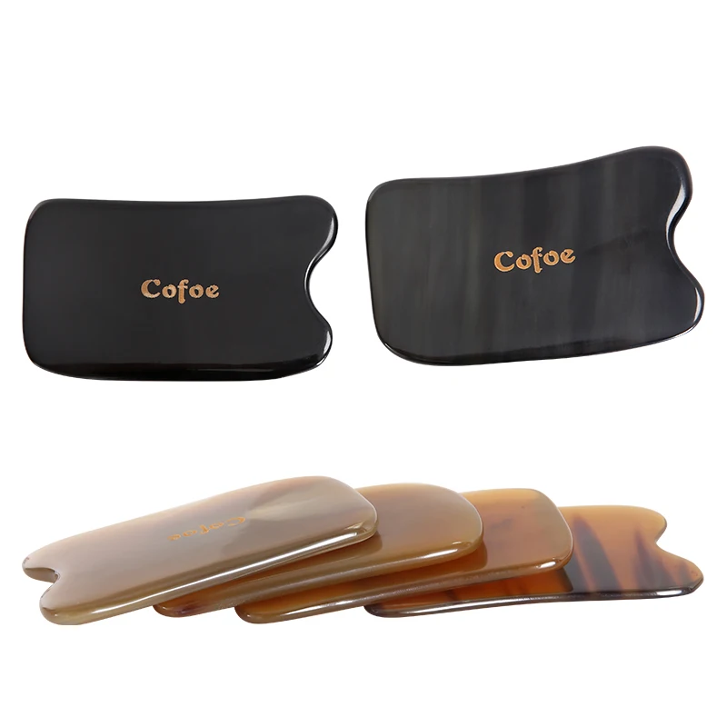 Cofoe 6 PCS Skin Facial Head Body Care Treatment Slimming Massage GUASHA Board Comb Scraping Scraper Massager Tool Set GIFT