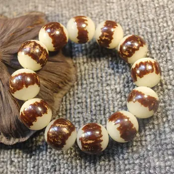 

Lotus Bead Bracelet Big White Jade Bodhi Root 20mm Double-sided Tabby Bodhi Men's Bead