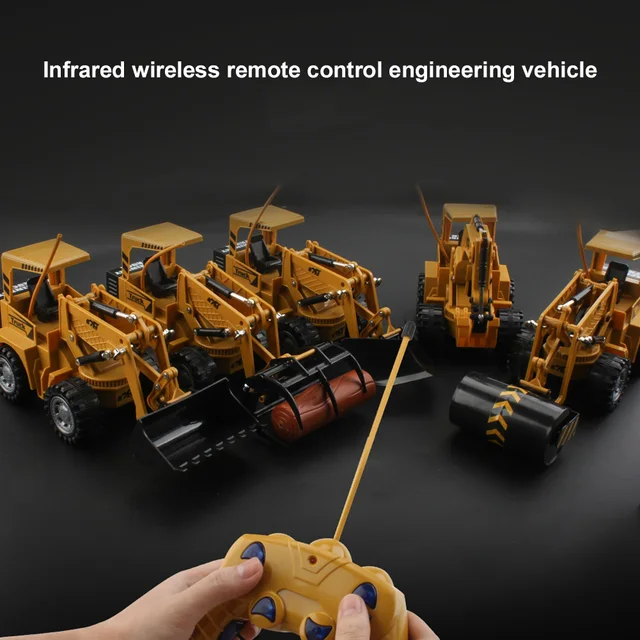 1/24 5CH Wireless Remote Control Engineering Car Excavator Vehicle Kids Toy 2