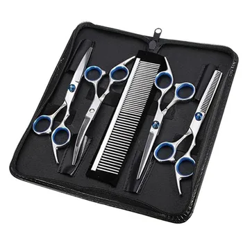 

Professional Pet Scissors Pet Grooming Scissors Set Thinning Shear Grooming Comb Dog Hair Cutting Shears 5pcs Kit+comb Case Z2