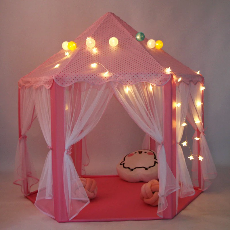 

Children Play Tent Princess Pink Castle Tents Portable Boys Girls Indoor Outdoor Garden Folding Lodge Kids Balls Pool Playhouse