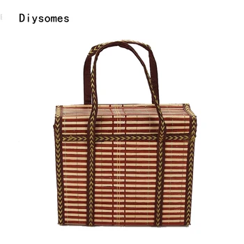 

Diysomes Women'S Handbags Woven Bag Summer Bamboo Space Handbag Women For Beach Tote Bags