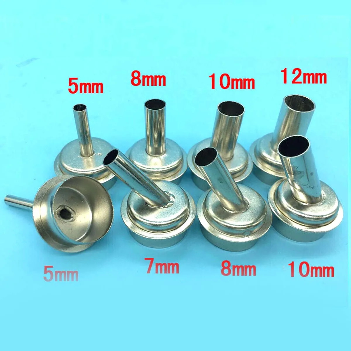 8Pcs Straight 45 Degree Bent Curved Heat 5/7/8/10/12mm hot air gun Nozzle for Quick 861dw solving Station