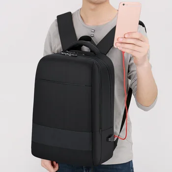 

2020 New Business Leisure Large Capacity Backpack Notebook Computer USB Waterproof Solid Backpack Travel Work Student Schoolbags