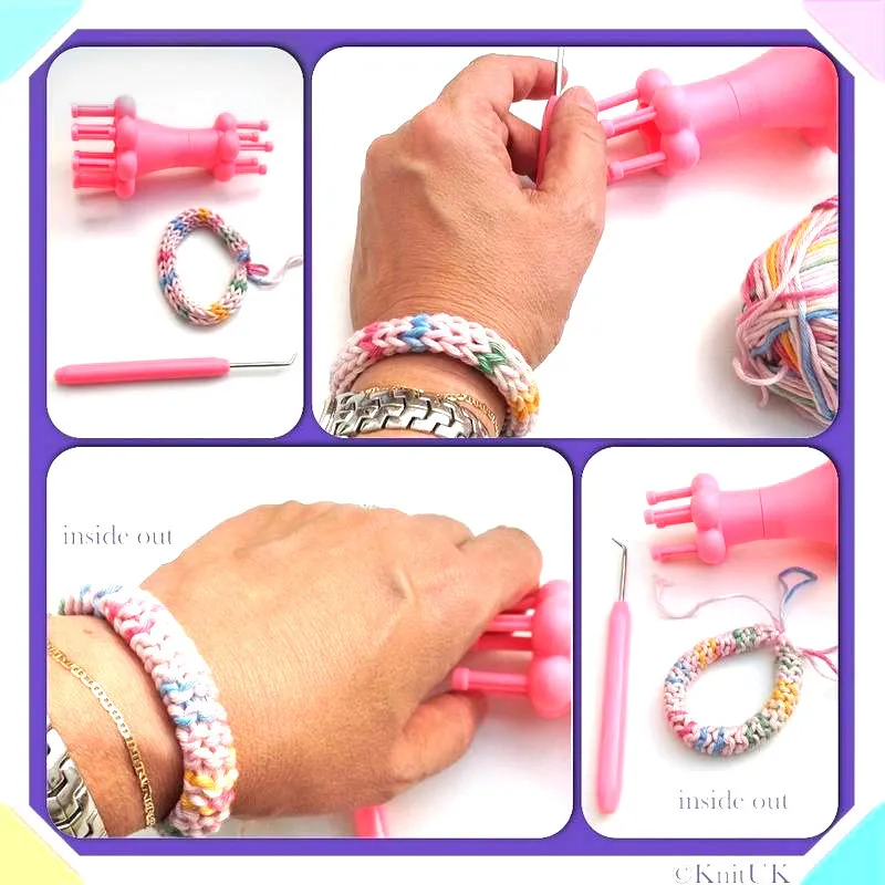 3Pcsset Spool Loom Maker Knitting Kit Double Head Weaver Yarn Needle DIY Weaving Tool With Crochet Hook+Rope Braid Maker+Needle  (1)