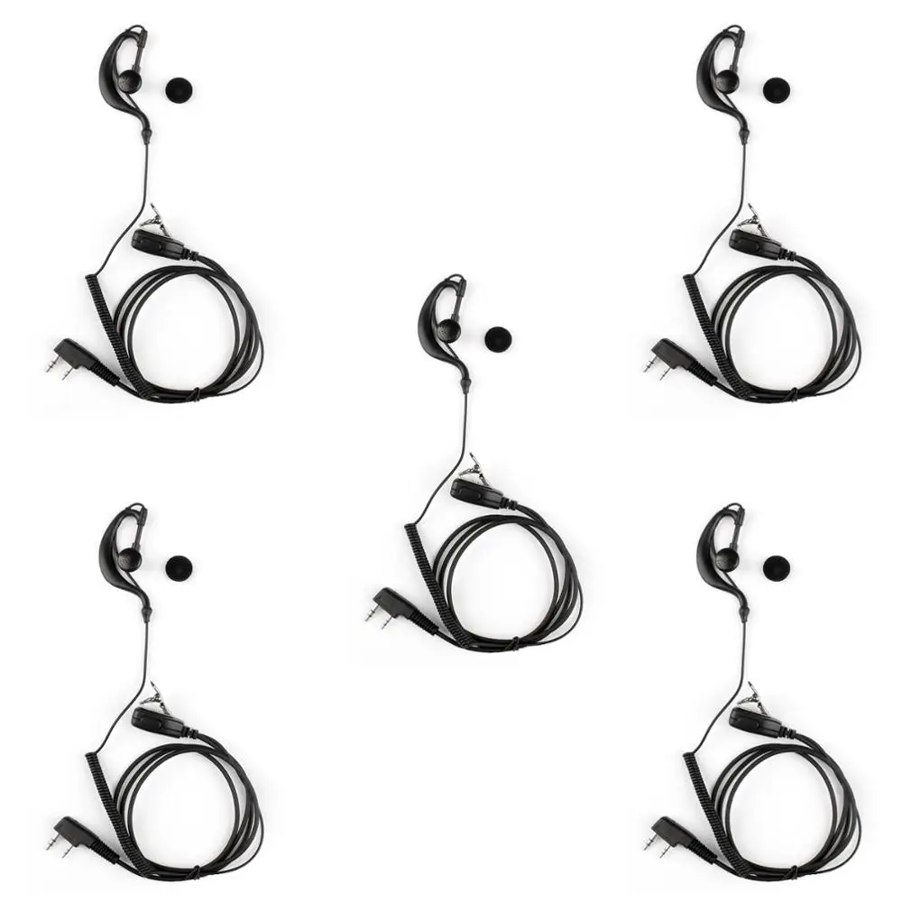 2Pin G-Форма крючком гарнитура наушники с микрофоном для Baofeng UV5R для Kenwood для YTY для QUANSHENG TG-K4AT TG-2AT TG-45AT TG-42AT