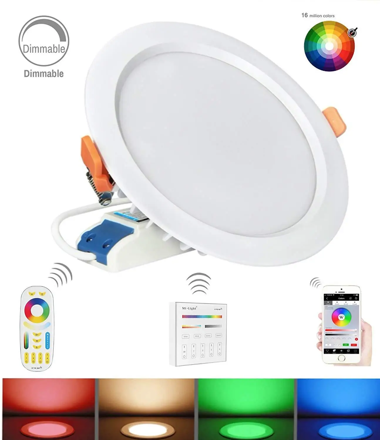 Потолочный светильник Mi меняющий цвет светодиодный RGB + двойной белый утопленный