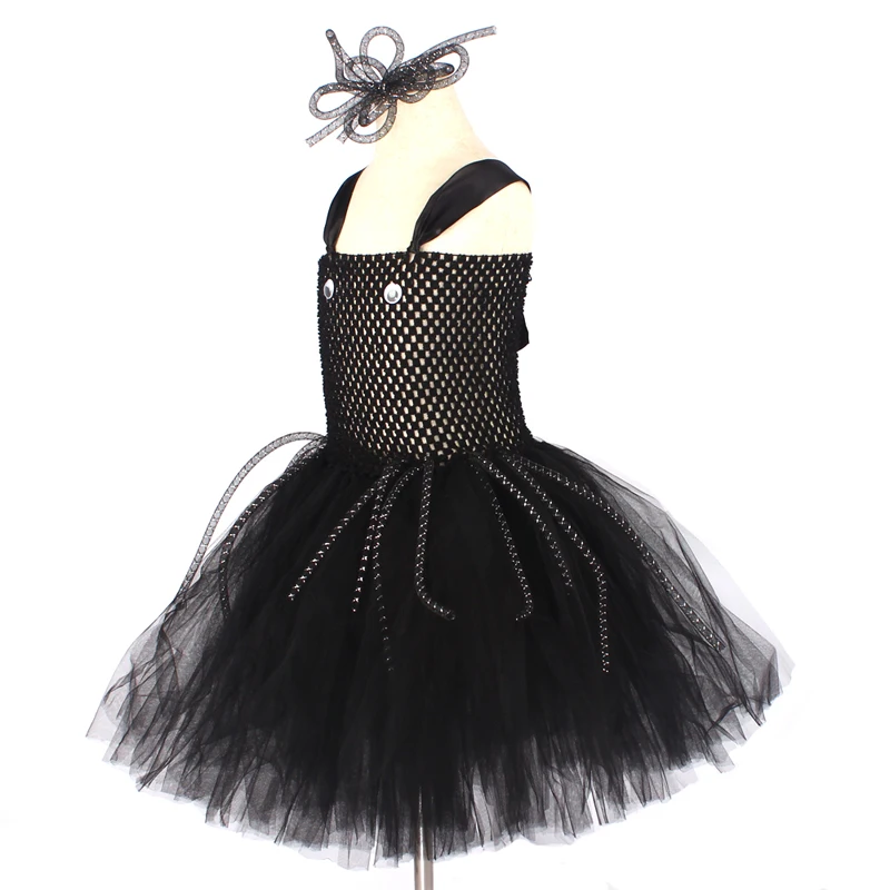 Silly Spider Tutu Dress for Girls Halloween Carnival Party Costume Kids Black Arachnid Animal Dress with Hair Clip Cosplay Dress (11)