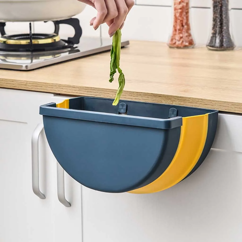 Multifunction Folding Waste Bin Kitchen Cabinet Door Hanging Trash Can Wall Mounted Trashcan Car Toilet #30 | Дом и сад