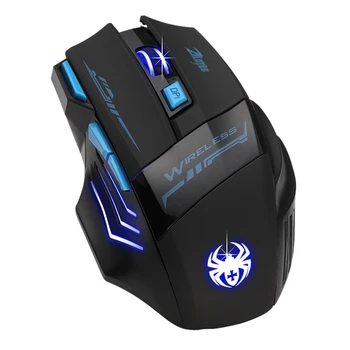 

ZELOTES Wireless Gaming Mouse Ergonomic Wired Mouse 7 Keys LED 2400 DPI Computer Mouse Gamer Mice Silent Mause for PUBG FPS Game