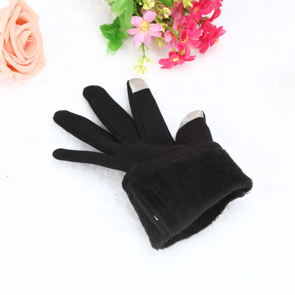 Зимние перчатки для женщин с теплым сенсорным экраном маленькие меховые Шаровые Элегантные Перчатки для езды на велосипеде, роскошный подарок для женщин guantes
