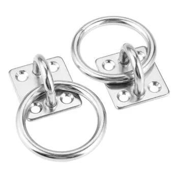 

304 Stainless Steel Square Pad Eye Plate Eye Hook with Round Ring Boat Hardware 27RD