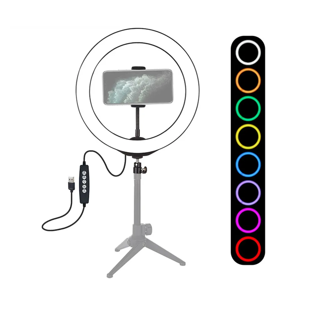 

10.2 inch RGBW Dimmable ring light USB LED Selfie Ring light Photography photo studio Light blogger Vlogging Youtube Video Light