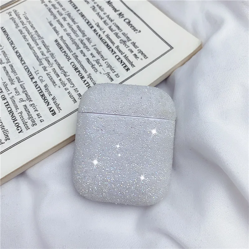 W KJOEW для apple airpods1 2 роскошный чехол с кристаллами и розовыми ушками apple, беспроводная защита гарнитуры, клеевой чехол для защиты вспышки - Цвет: W