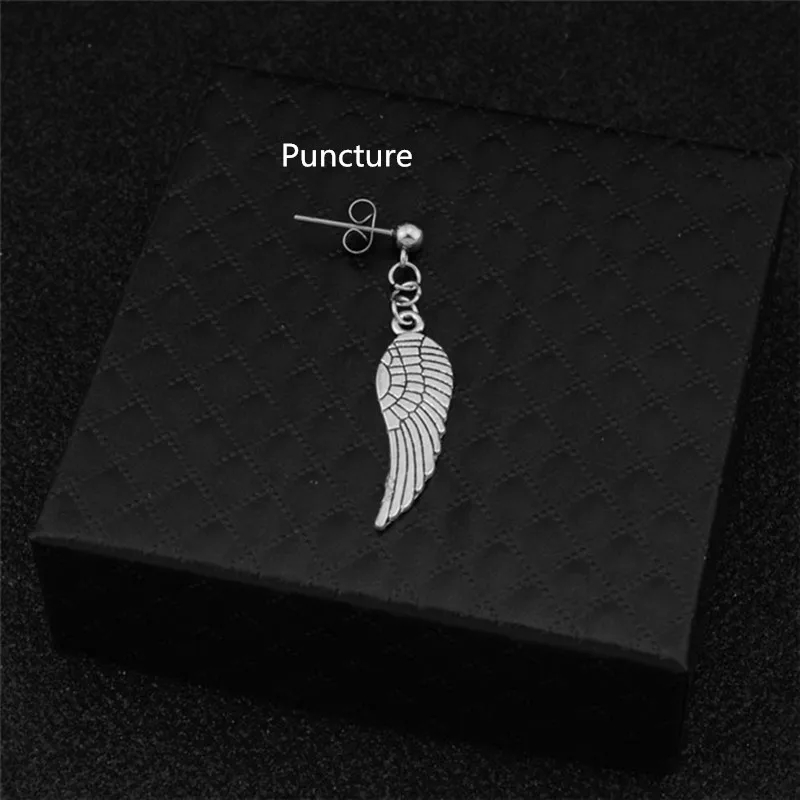 Stud earring 1 pair Серьги уха Для мужчин s перо из нержавеющей стали, ребята, аксессуар, хипстер, стиля гранж, панк, прилив пули серьги Для мужчин - Окраска металла: Stud earring 1 pair