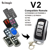 V2 гаражная дверь пульт дистанционного управления V2 TXC2, TXC4, PHOX 2, PHOX 4, TPR1, TRR4 фиолетовый гараж дистанционный плавающий код фиксированный код