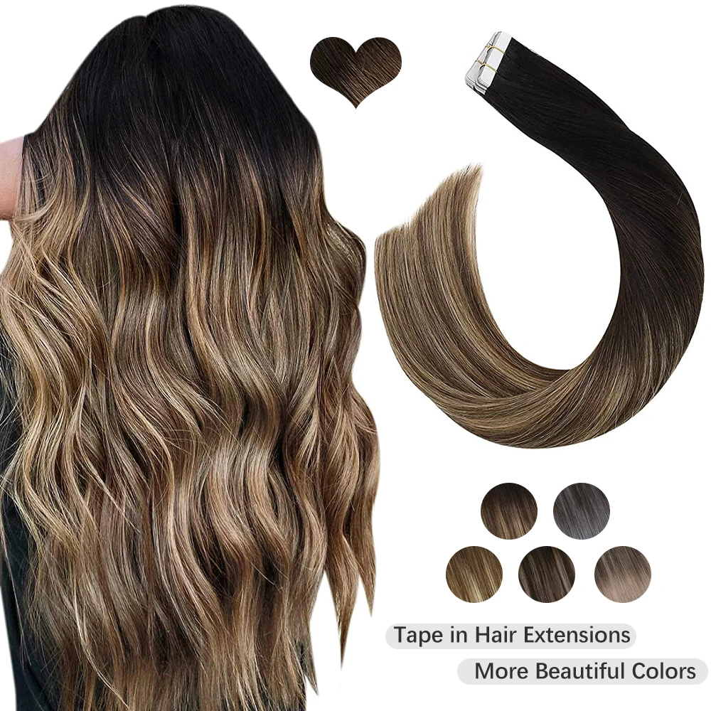 [100G/40Pcs] Ugeat Tape in Human Hair Extensions 14-24