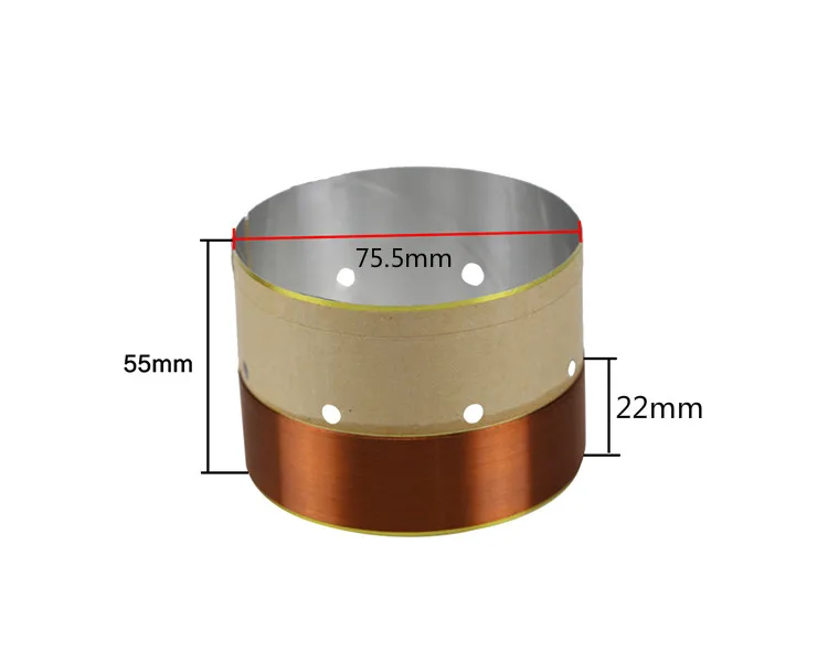 35,5 мм 8ohm динамик Бас Звуковая катушка 38,5 мм 51,5 мм 75,5 мм запчасти для ремонта динамика 2 шт - Цвет: 75.5mm voice coil